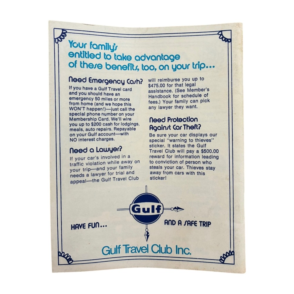 Gulf Travel Fun Book Kids OS Blue Good Vintage Road Trip Activity Game Ephemera - Picture 2 of 8